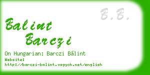 balint barczi business card